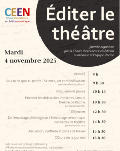 4 novembre 2025 : Editer Racine : encoder les didascalies implicites