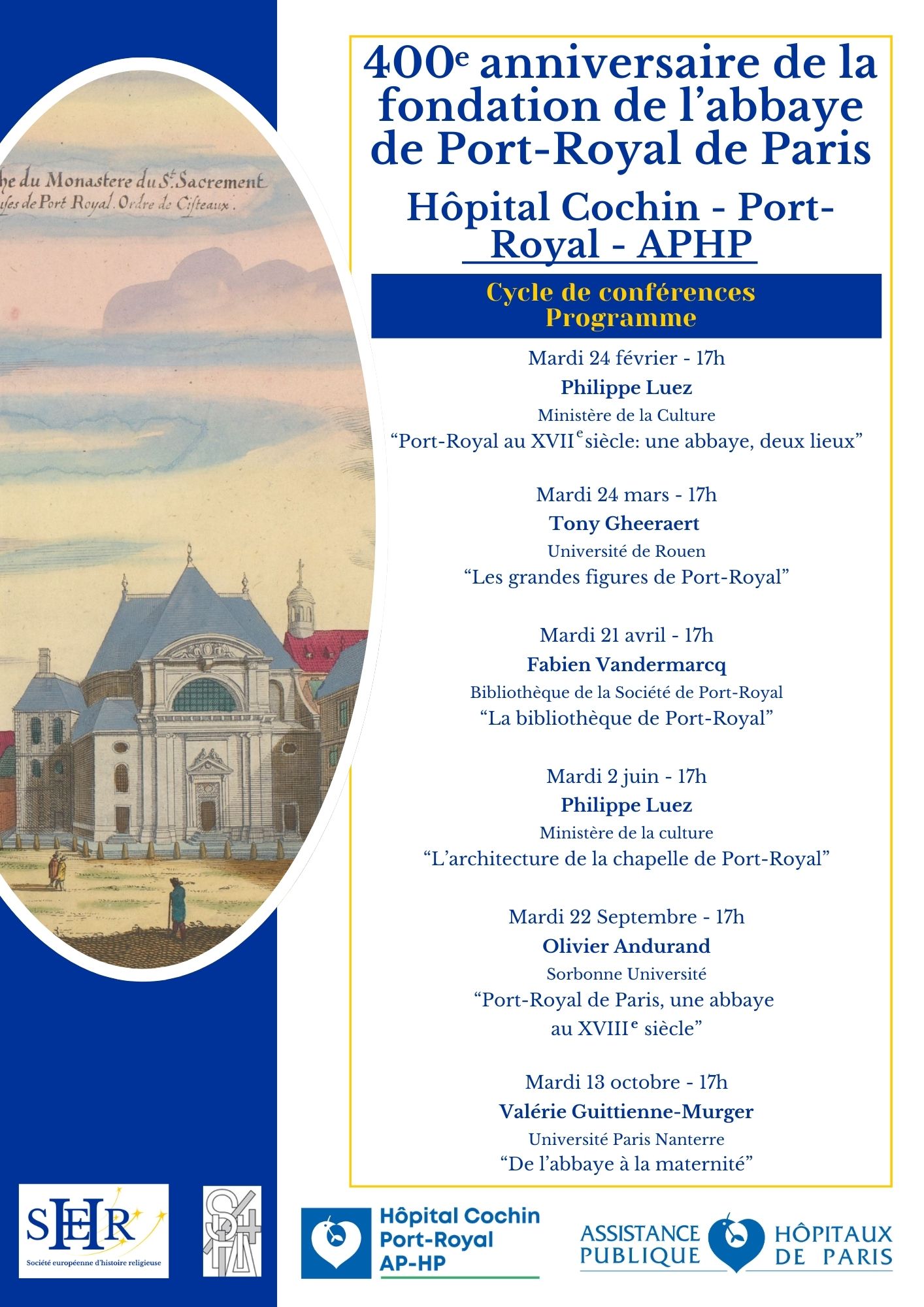 400e anniversaire de la fondation de l&rsquo;abbaye de Port-Royal de Paris : cycle de conférences